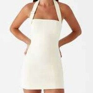 Peppermayo Bianca Mini Halter Dress Women Size 4 Butter Yellow